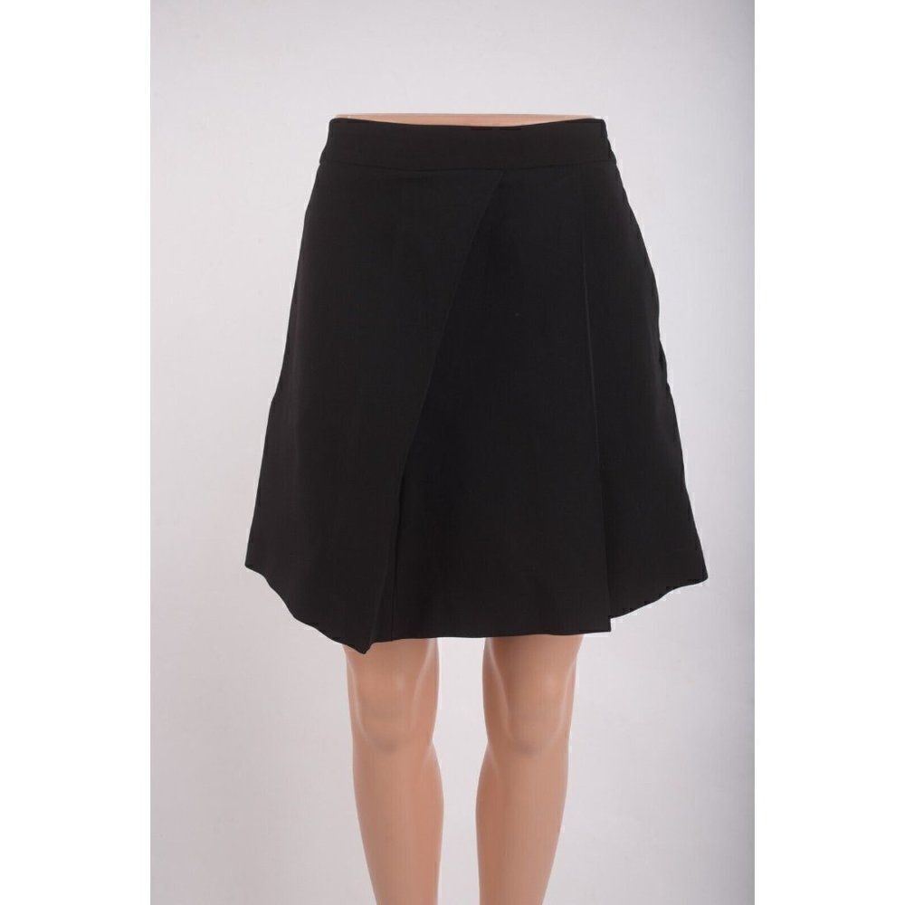 Massimo Dutti Womens Mini Skirt XS Black With Box Pleats 5250/750 NWT